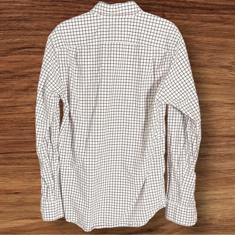 Vtg J. Crew Shirt Mens 100% Cotton White Check Button Down Slim Fit ~ Size Small - Picture 4 of 5